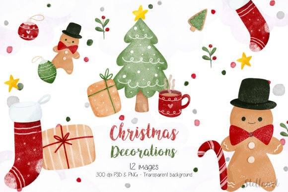 Download Watercolor Christmas Decorations - Premium Resources