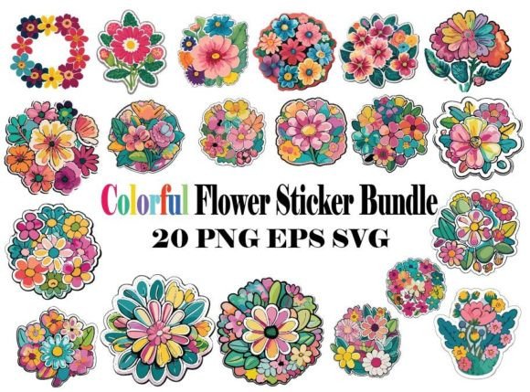 Download Colorful Flower Clipart Bundle - Colorful flower Collection