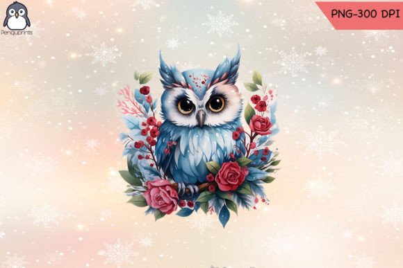 Download Cute Owl Christmas Watercolor Painting - Owl Collection