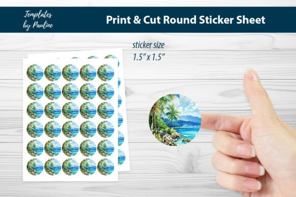 Download Vacation Printable Round Sticker Sheet - Premium Resources