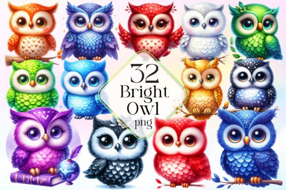 Download Bright Owl Sublimation Clipart PNG - Owl Collection