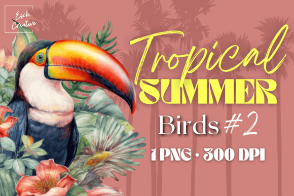 Download Tropical Bird Watercolor Summer Clipart - Tropical bird Collection