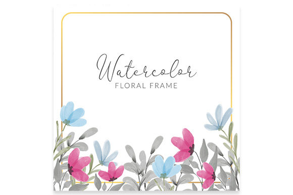 Download Watercolor Colorful Flower Square Frame - Colorful flower Collection